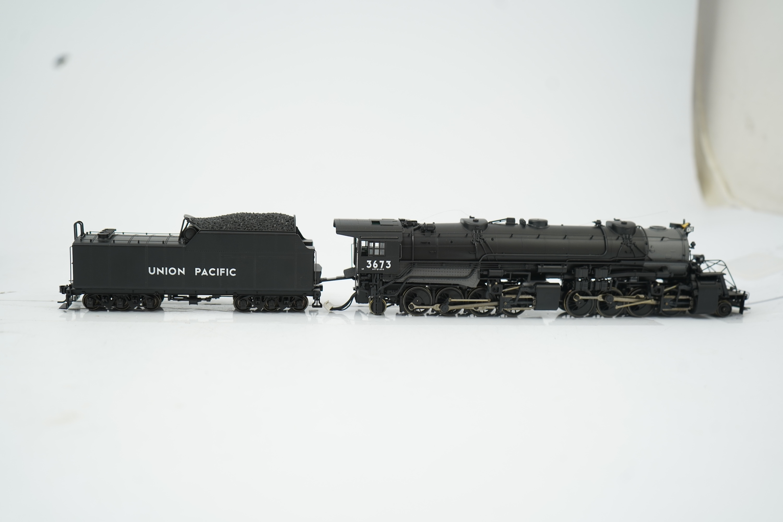 Two boxed HO gauge Proto 2000 Heritage Union Pacific locomotives; (23342) model of 3671, 2-8-8-2 tender locomotive, and (23343) model of 3673, 2-8-8-2 tender locomotive, both powered for two rail operation.